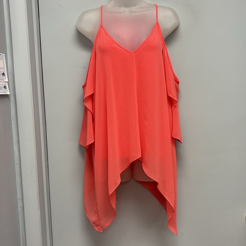 Marciano Coral Asymmetrical Cold Shoulder Blouse Size Small